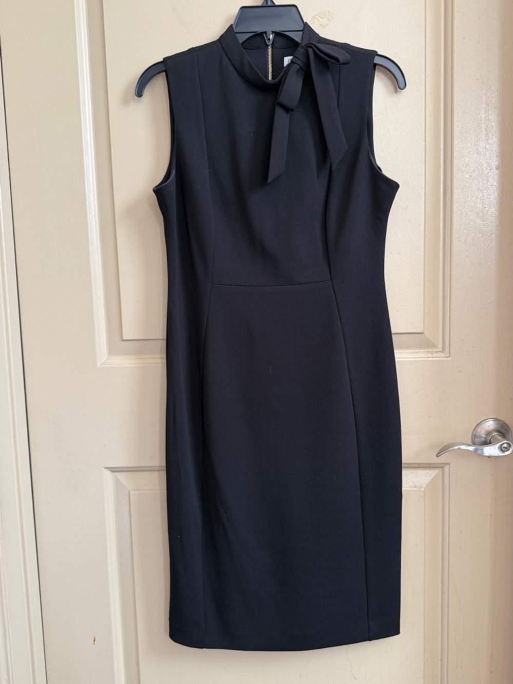 Calvin Klein Sleeveless Black Tie-Neck Dress